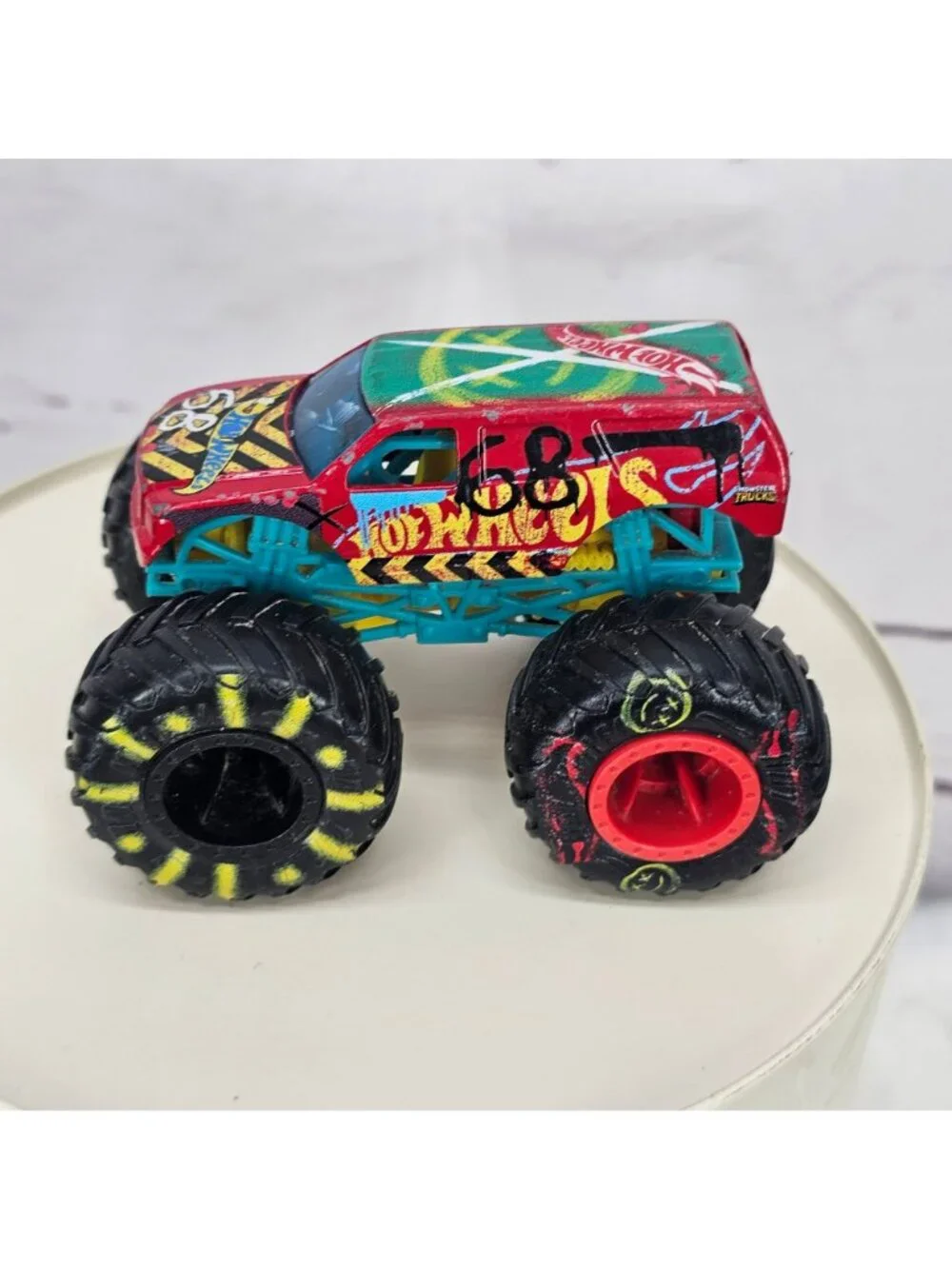 Hot Wheels Monster Truck Graffiti Design Die-Cast Toy 68 Red/Multicolor